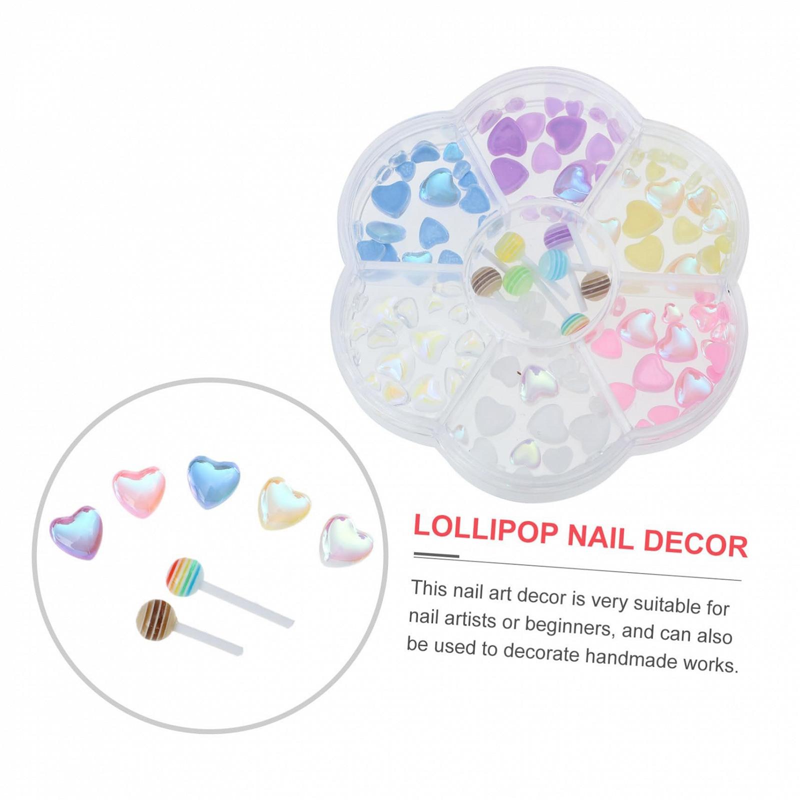 у формі серця та льодяника Healeved, блискучі скляні намистини різних кольорів, фото №3