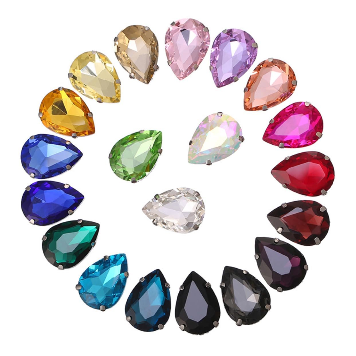 Стразы Стекло Капля Микс Цветов 100 шт, фото №3