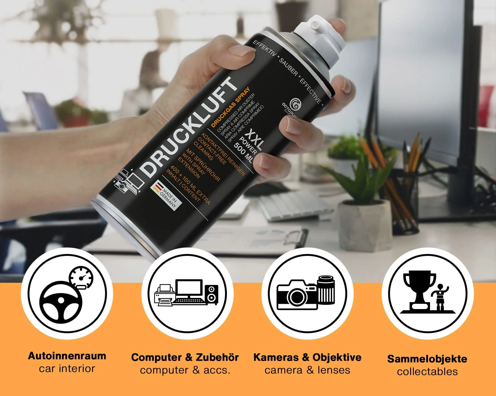 Спрей зі стисненим повітрям OCTOPUS 500 мл, фото №3