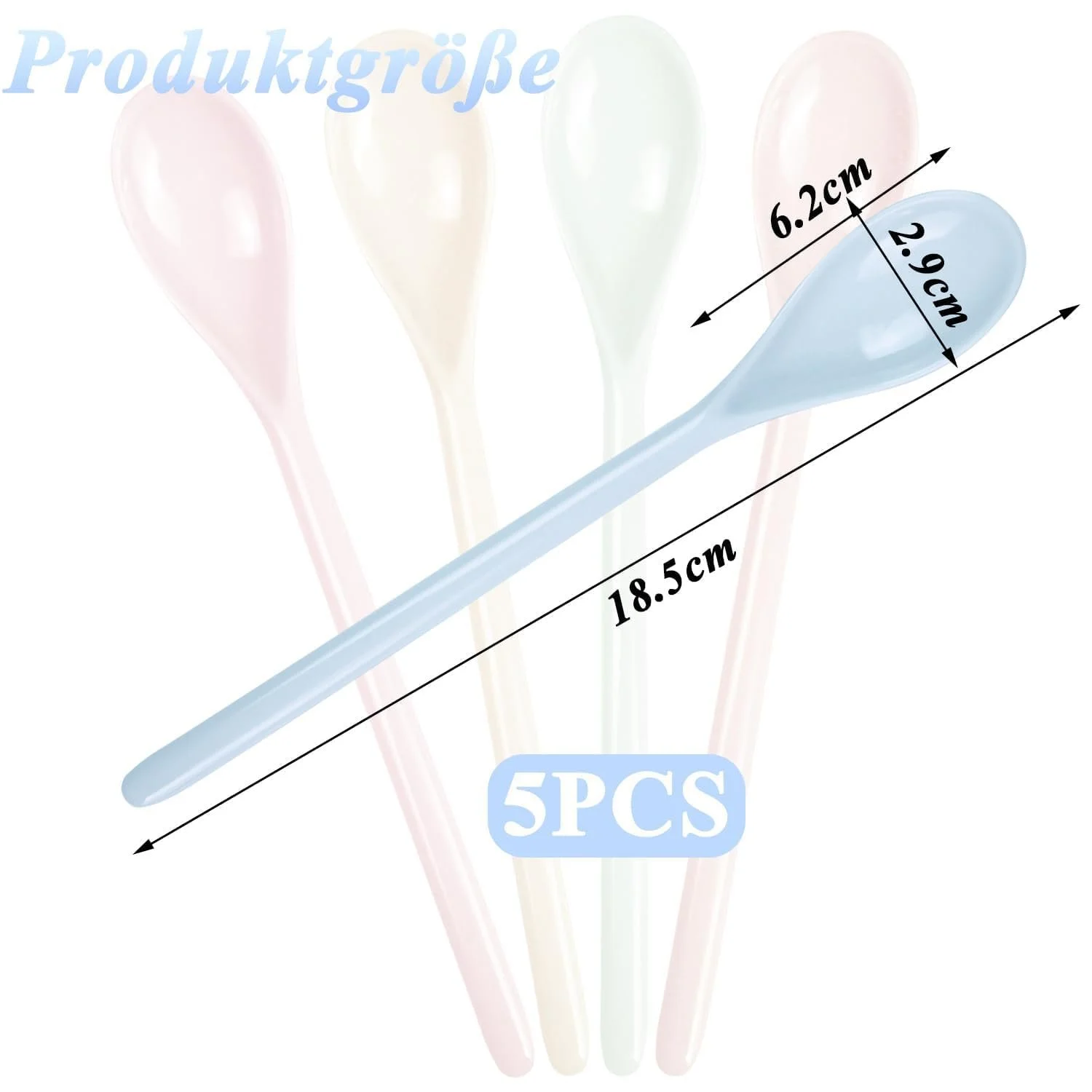 Ложка пластиковая luckaide разноцветная, 5 шт, фото №2