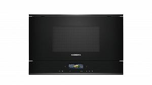 Вбудована мікрохвильова піч Siemens iQ700 BF722L1B1 cookControl7 Автоматичні програми humidClean Plus Бокові дверцята Чорна - Фото 1