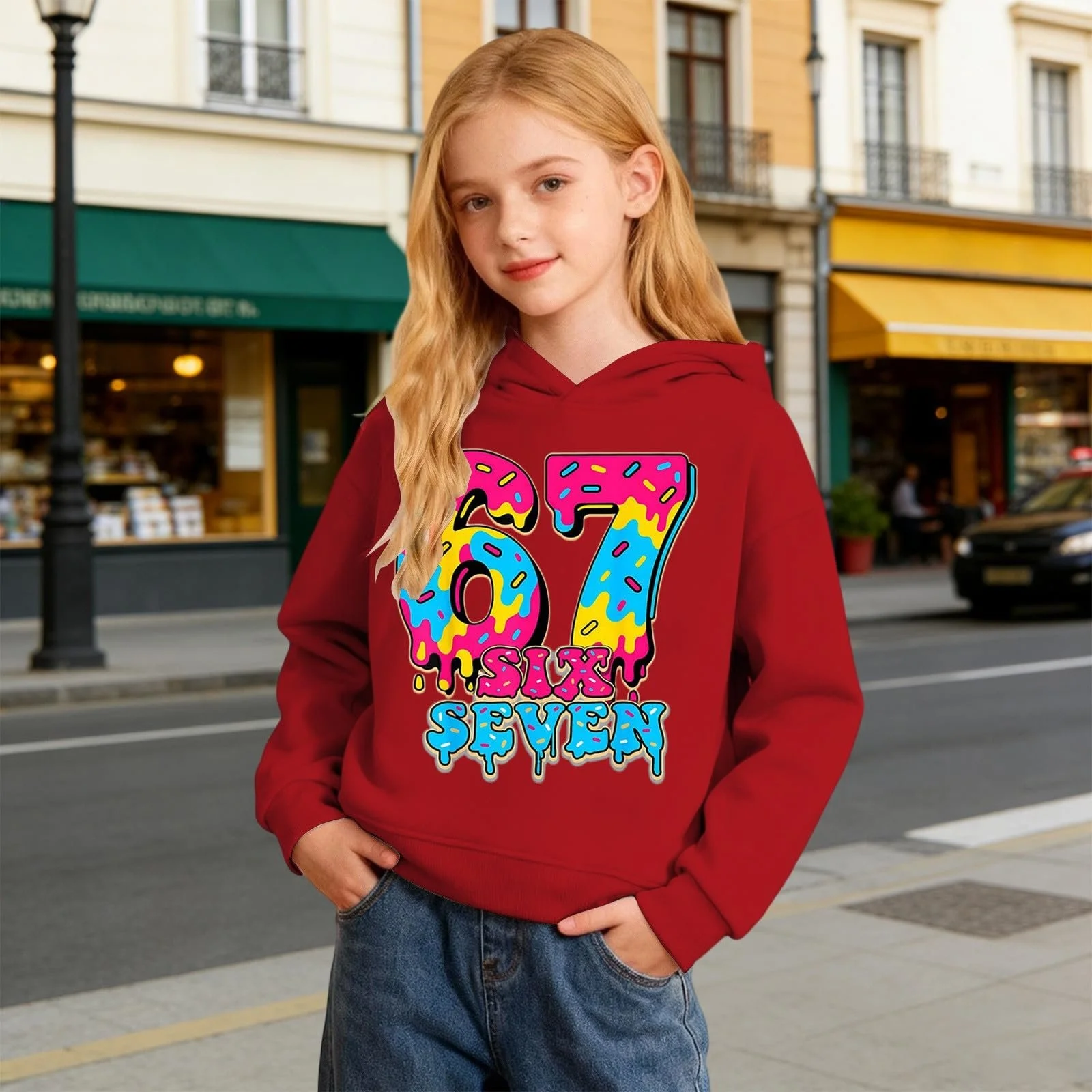Детская толстовка для мальчиков, подростков, девочек, удобная толстовка с капюшоном, модная повседневная толстовка для девочек, зимняя милая EIS 67, дышащий пуловер с принтом, флисовая толстовка с капюшоном, рубашка с длинными рукавами, фото №2
