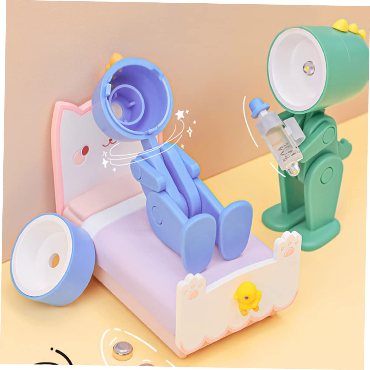 Мини-настольная лампа UKCOCO Dinosaur Aesthetic Night Light Animal Light Mini Night Light LED Light Up Child из пластика ABS и PVC упаковка из 12 шт., фото №6