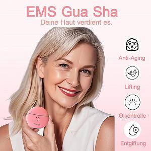 EMS Gua Sha Масажер для обличчя 4 в 1 Режим Антивіковий Підтяжка та Ліфтинг Електричний, Рожевий synthetic.ua - Фото 1