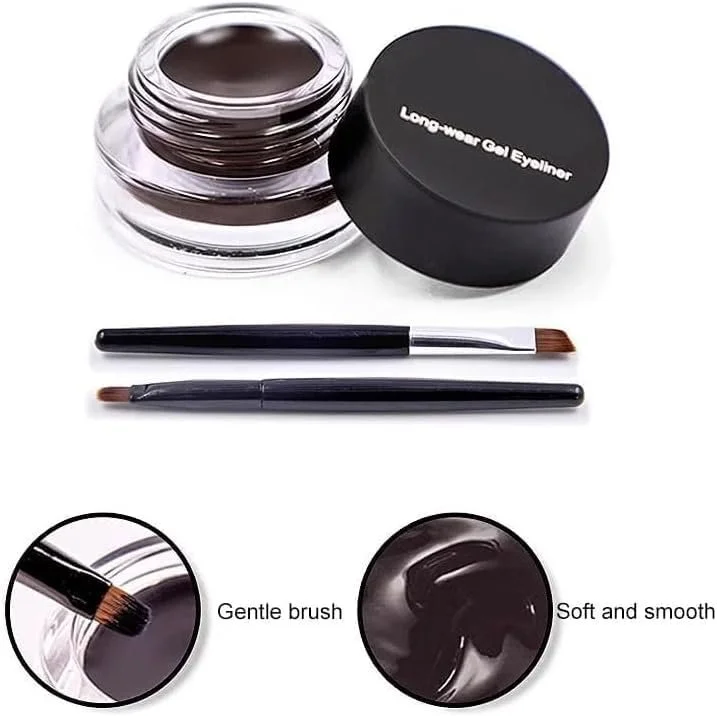 Гелевая Подводка для глаз 2 в 1 Черный и коричневый (2 шт), фото №2