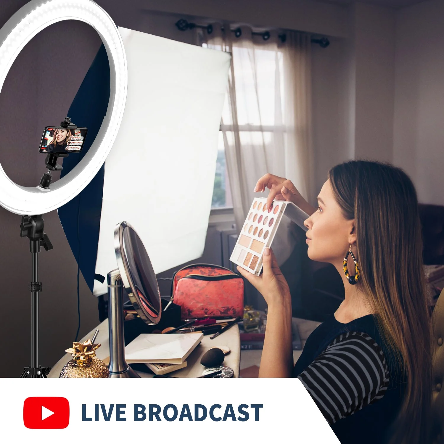 Профессиональный кольцевой светильник Neewer - Серый, фото №6