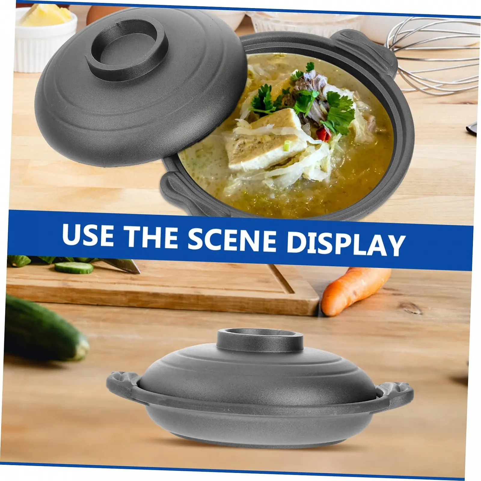 Кастрюля керамическая Многофункциональная антипригарная для бибимбапа и приготовления на пару, фото №2