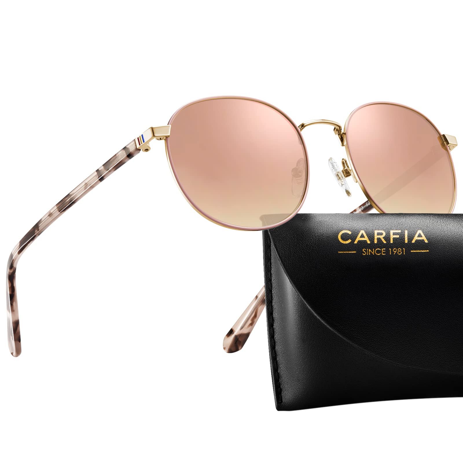 Сонцезахисні окуляри CARFIA Поляризовані круглі Жіночі Металева оправа, фото №8