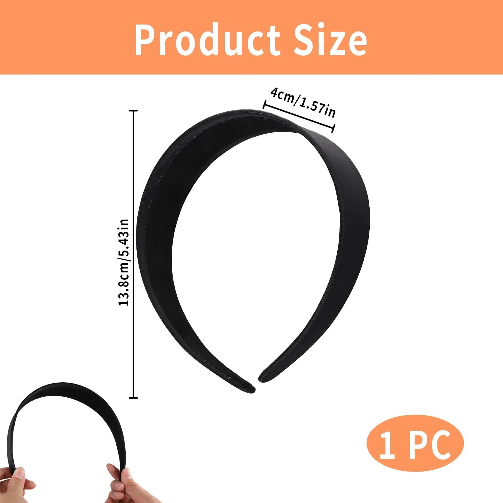 Обруч Черный Широкий 4 см, фото №2