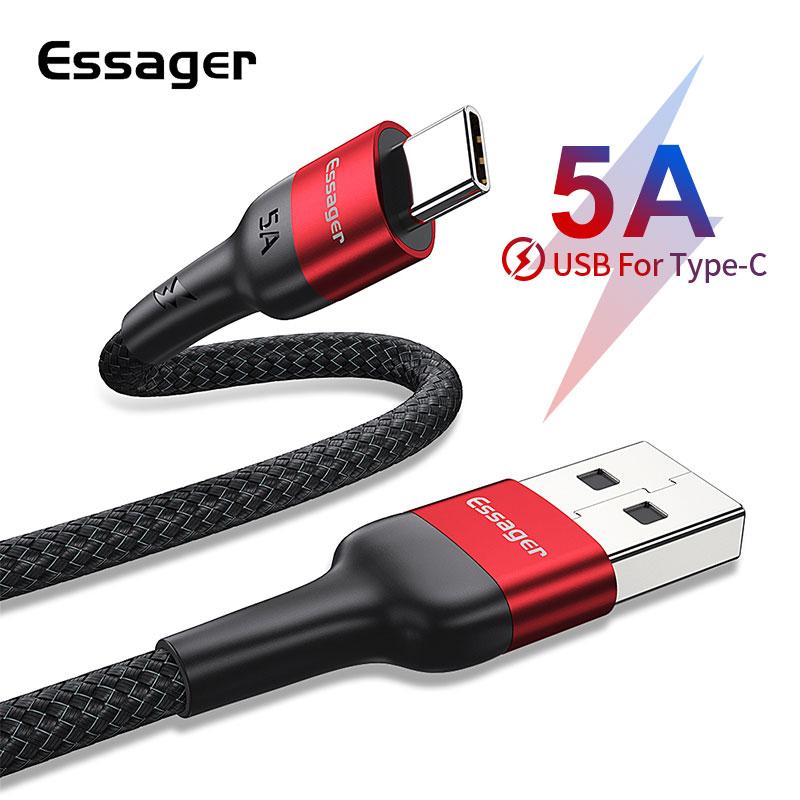 Зарядный кабель Super Quick Charge ESSAGER 5A Type-C 1метр(PS), фото №1 Зарядный кабель Super Quick Charge ESSAGER 5A Type-C 1метр(PS), фото №1