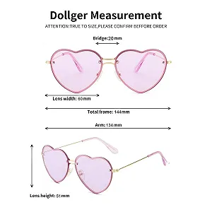 Солнцезащитные очки Сердце Dollger Без оправы Форма сердца Металлическая оправа UV400 synthetic.ua - Фото 1