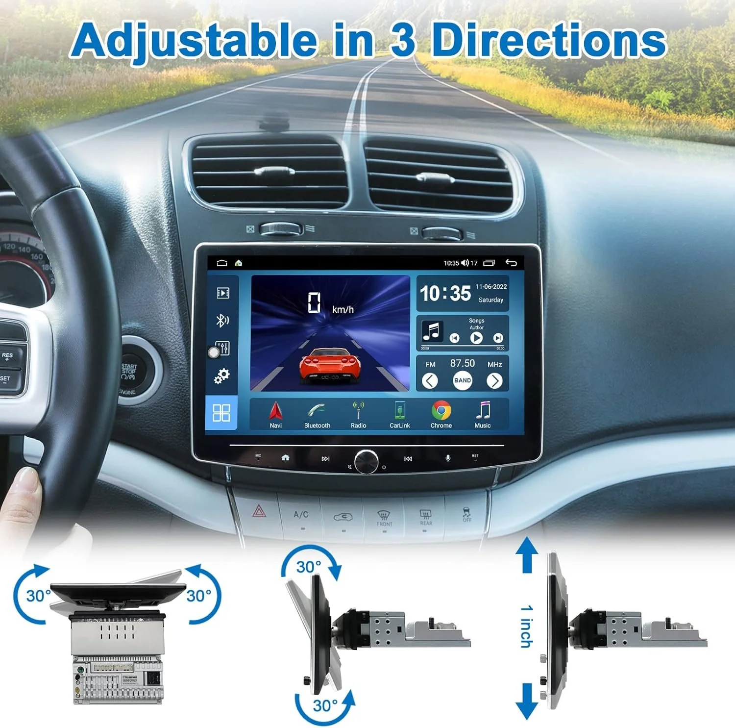 Автомагнитола Woibugee / 10" / Сенсорная / 2/32Гб / Android 12 / Apple CarPlay / Android Auto / Bluetooth / WI-FI / GPS / USB / 1DIN, фото №3