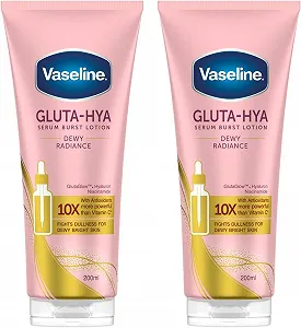 Лосьон Vaseline Gluta-Hya Dewy Radiance Serum Burst для обновленной, сияющей кожи за 5 дней, увлажняет с помощью антиоксидантов в 10 раз сильнее витамина C, 2 x 200 мл - Фото 1