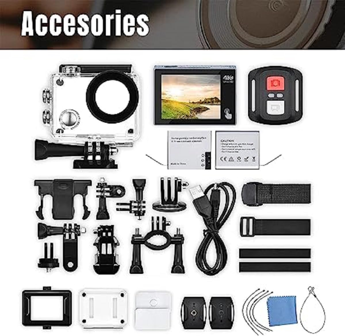 Exprotrek Екшн-камера 4K Водонепроникна Екшн-камера 40 м Ultra HD 20MP Екшн-камера 170° Ультраширокий кут WiFi ВідеоЕкшн-камера ICE стабілізація з подвійною батареєю 1350 мАг, фото №6