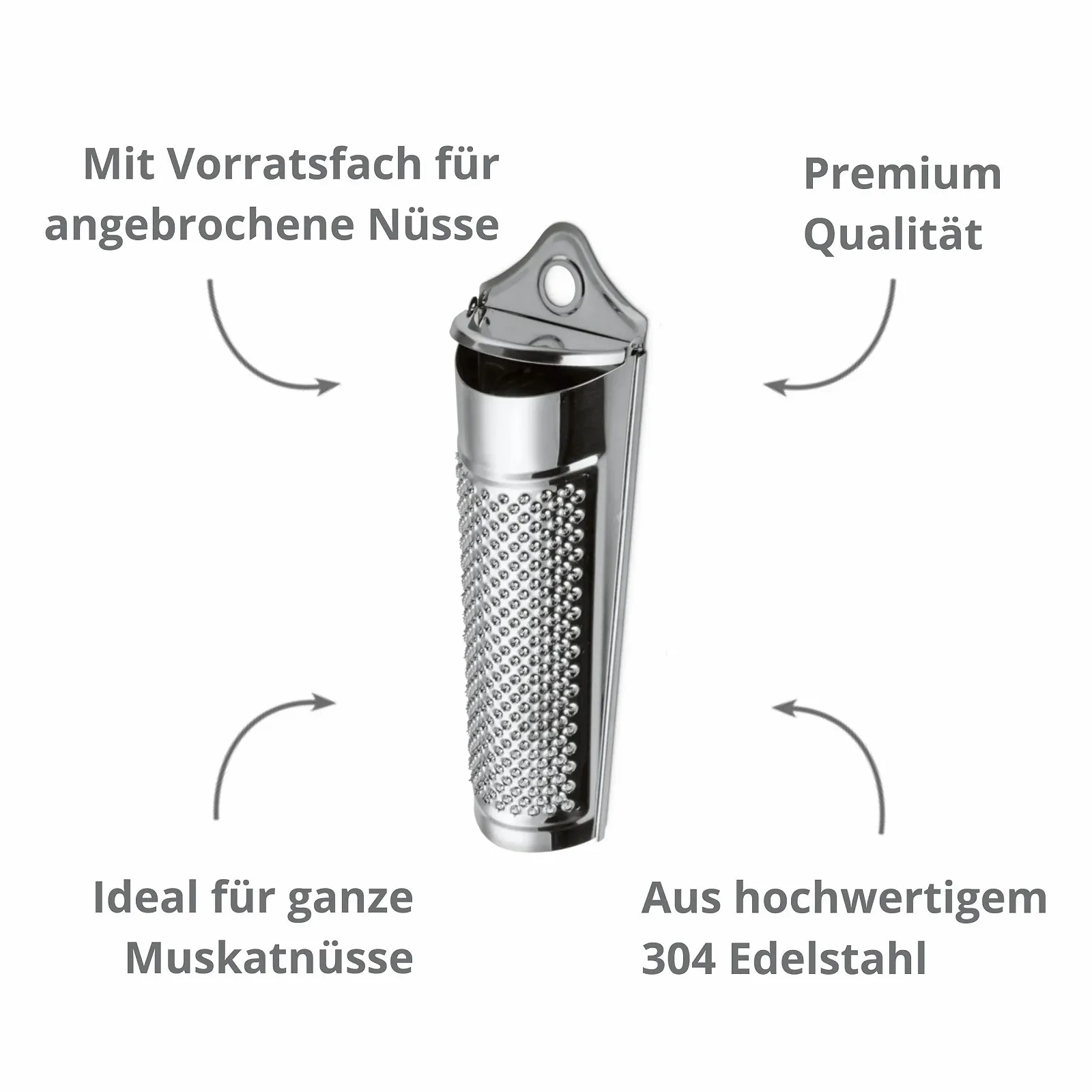 Терка Boomers Gourmet для мускатного горіха з контейнером, фото №2