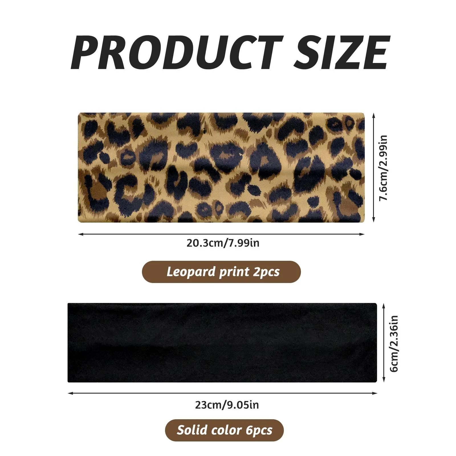 Набір спортивних пов'язок на голову для жінок, 8 шт, еластичні, фото №7