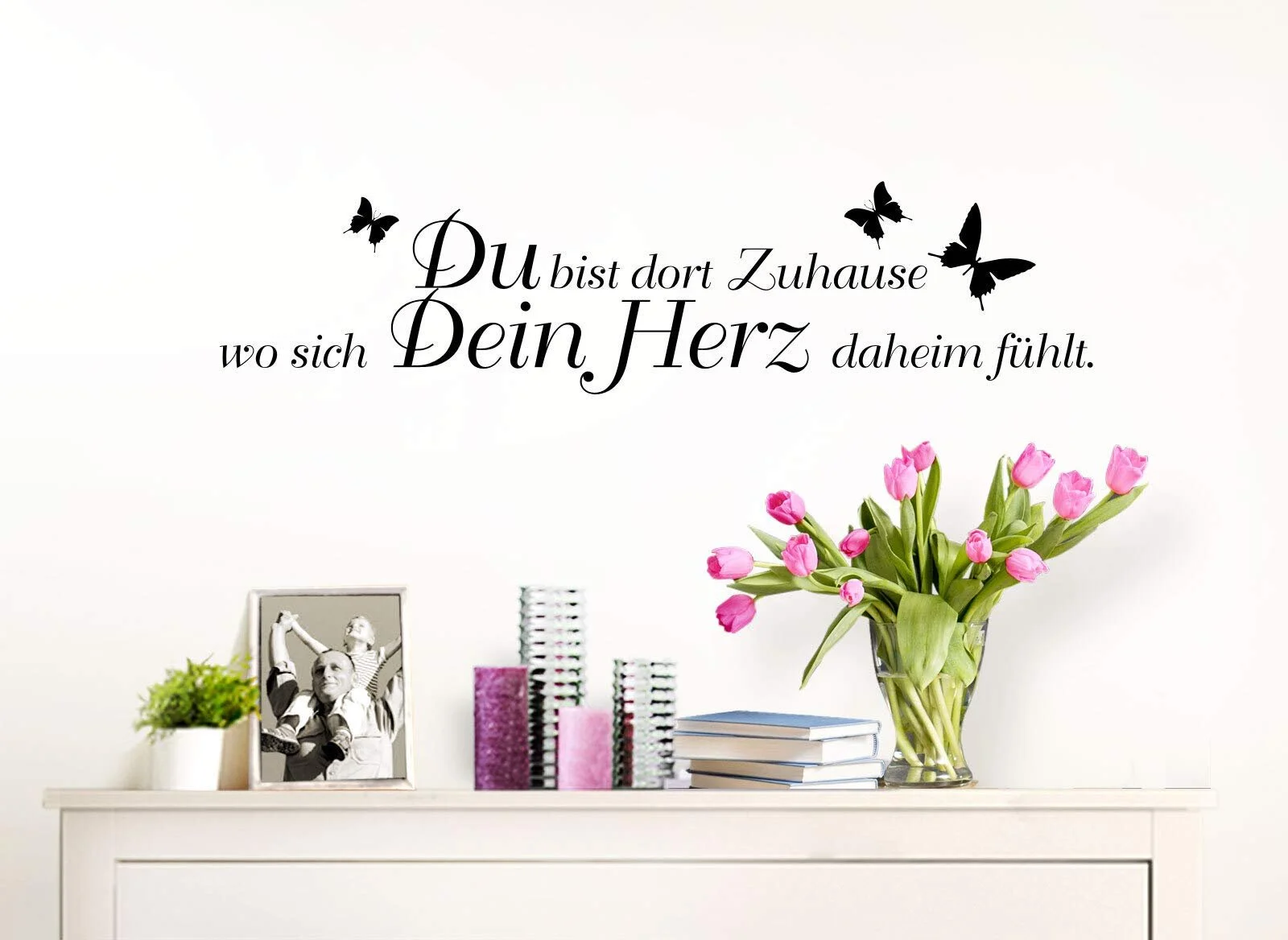 Наклейка на стіну W3468 Du bist dort Zuhause.. 70 x 17 см Black, фото №3 Наклейка на стіну W3468 Du bist dort Zuhause.. 70 x 17 см Black, фото №3