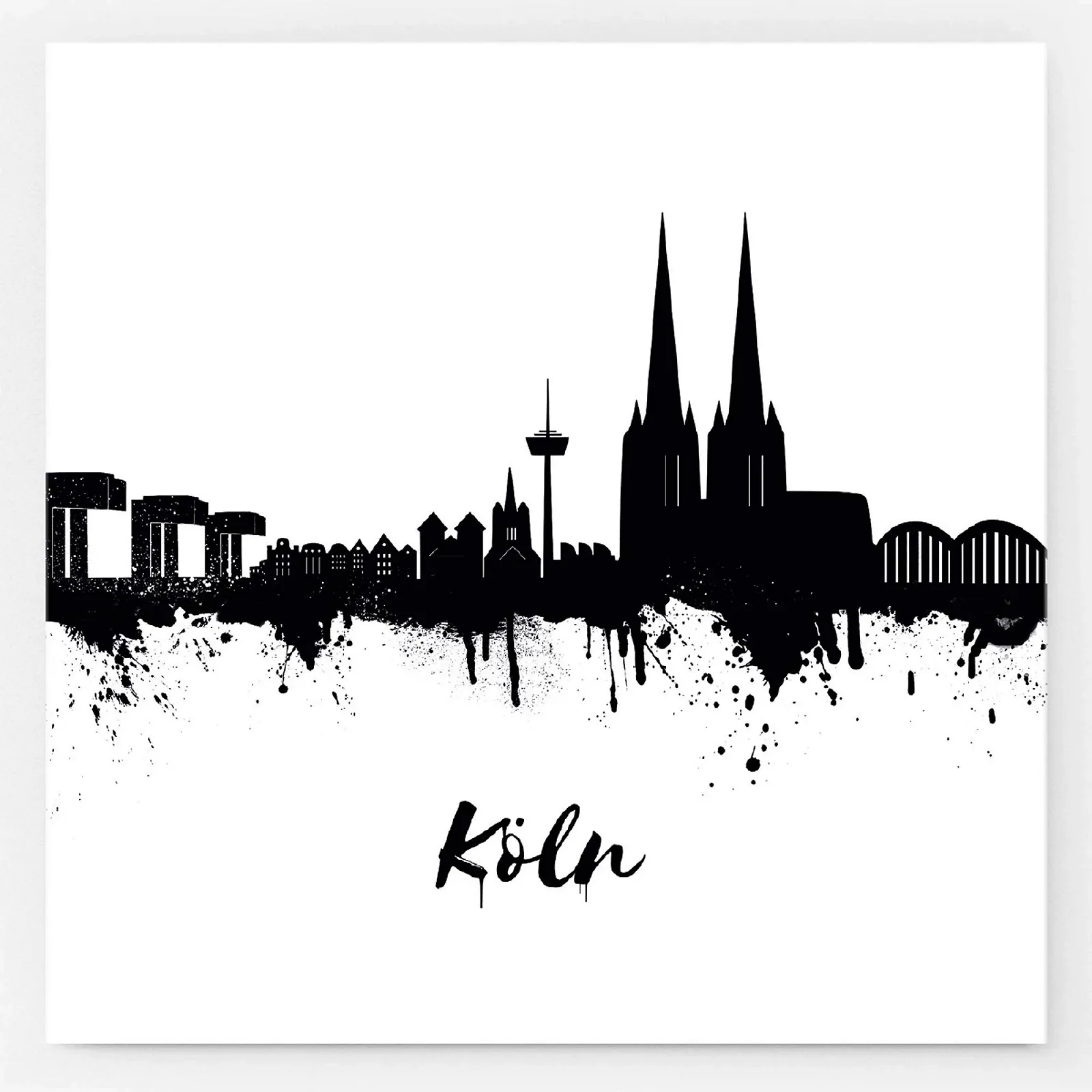 Наклейка Kunstbruder Cologne Skyline Черно-белый 10.5 x 10.5 см Набор из 5 шт., фото №1