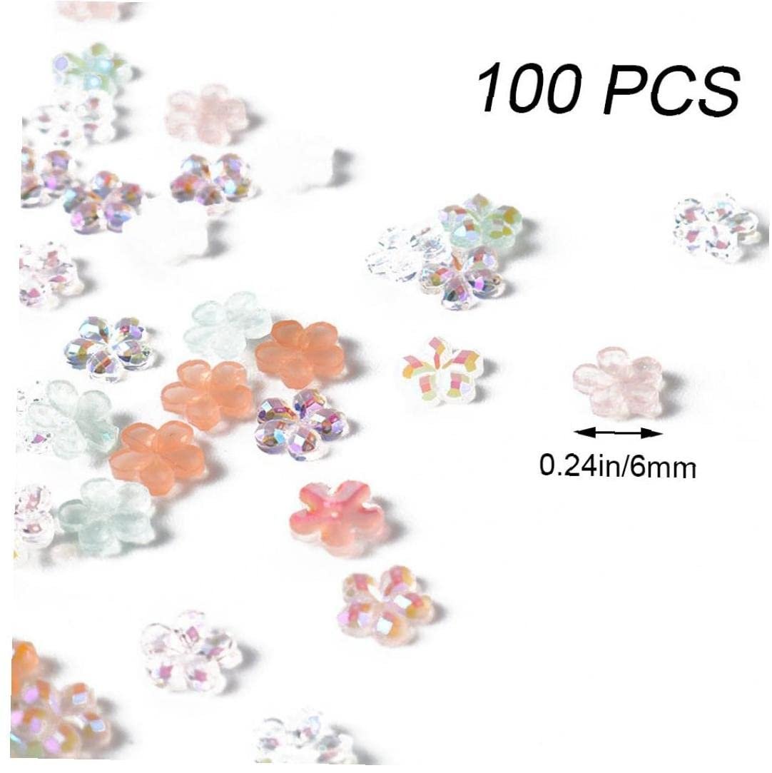 Стразы для ногтей Плоские бусины 3D Цветы Mix Aurora Пятилепестковый Цветок для DIY дизайна ногтей 6 мм, фото №6
