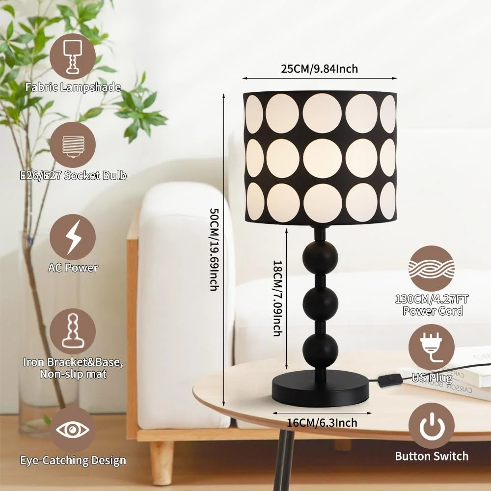 Настільна лампа ELINKUME Сучасна Приліжкова 3 колірні температури 50 см Чорна, фото №3