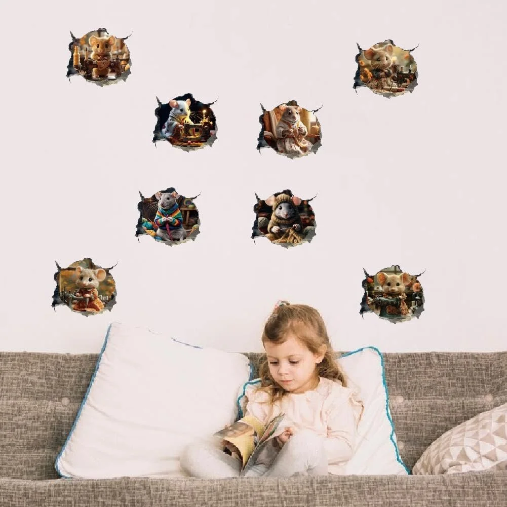 Наклейка на стіну SUPERDANT Nähmaus 3D Миші Вінілова 30 x 96 см, фото №4