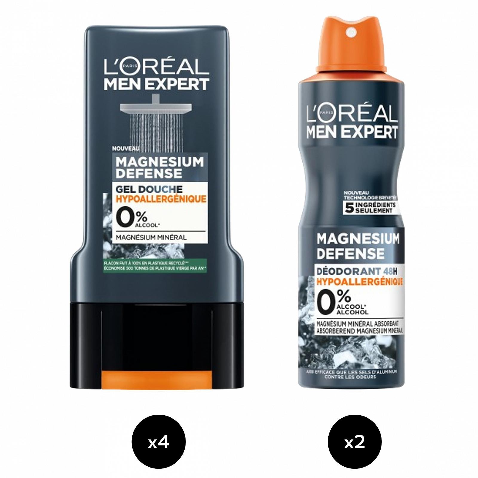 Набор гель для душа и дезодорант L'Oréal Paris Men Expert Magnesium Defense 4 шт. и 2 шт., фото №2
