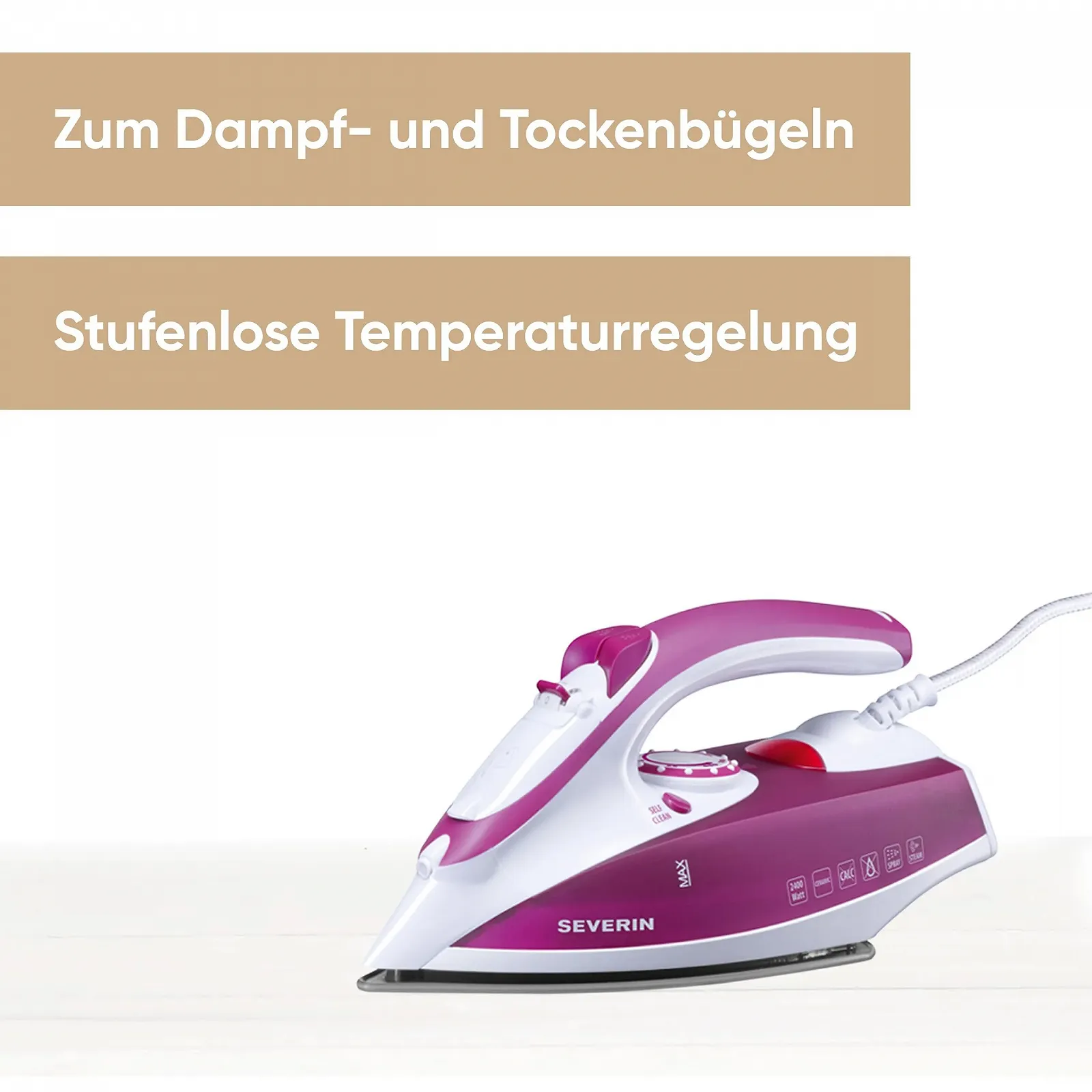 Утюг Severin 2400 Вт Белый/фиолетовый, фото №2
