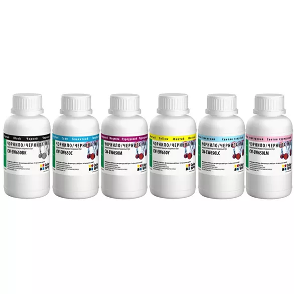 Комплект чернілу CW EPSON TX650 BK/S/LC/LM/M/Y (CW-EW650SET02) 6*200г, фото №1