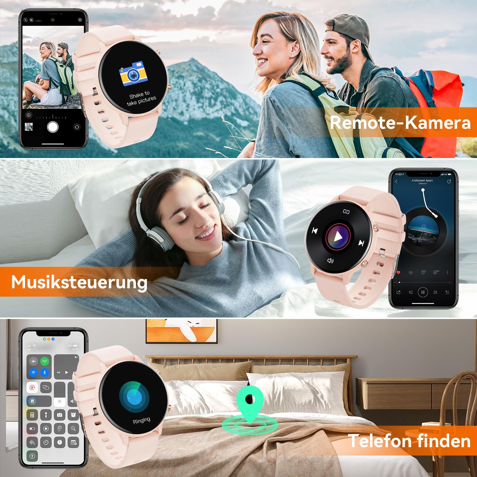 Смарт-годинник Hwagol 1.39 Inch Touchscreen Чорний, фото №8