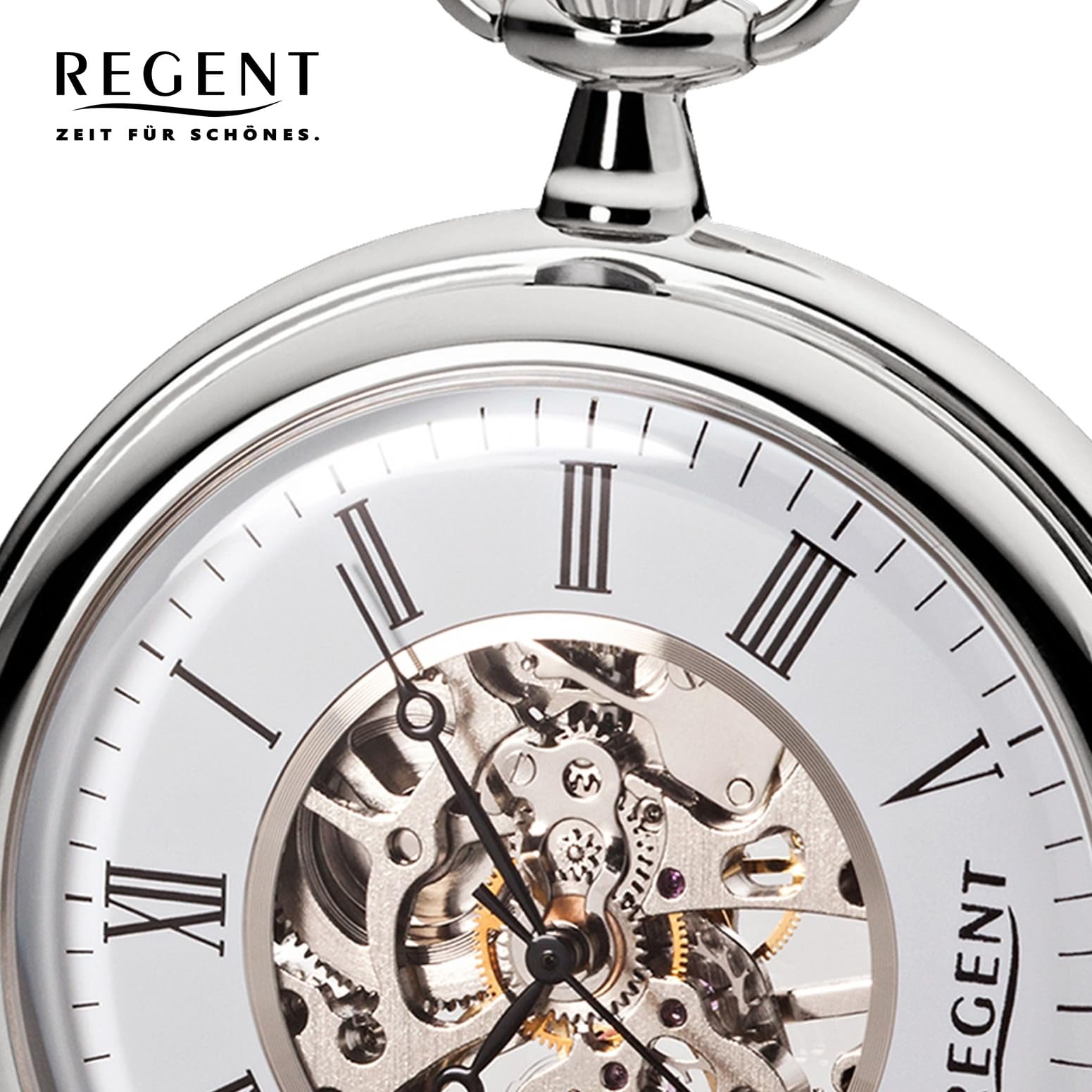 Taschenuhr Regent Mechanisch Silber P93, фото №2