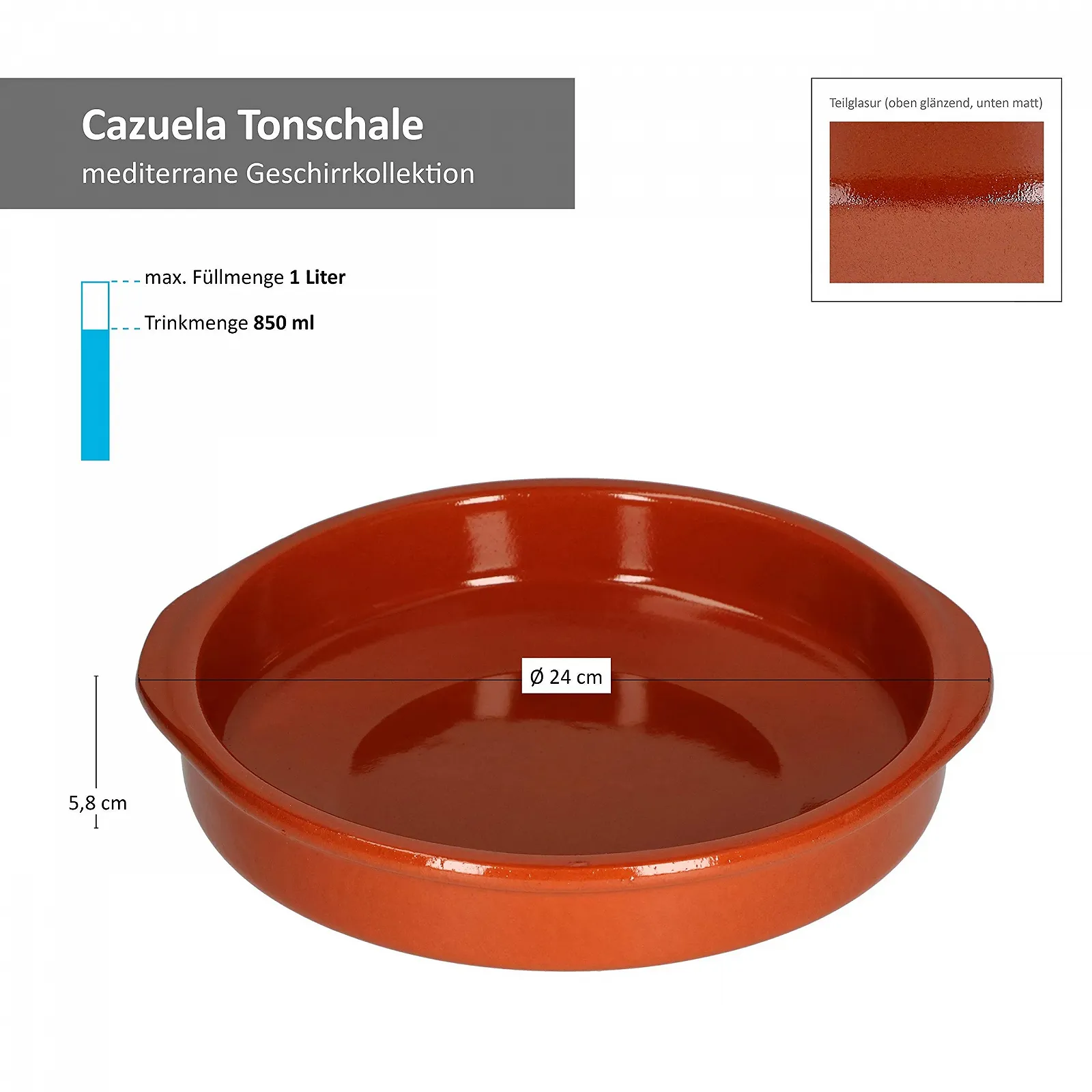 Миска MamboCat Cazuela с ручкой Набор 12 штук Bernd 850 мл, фото №5