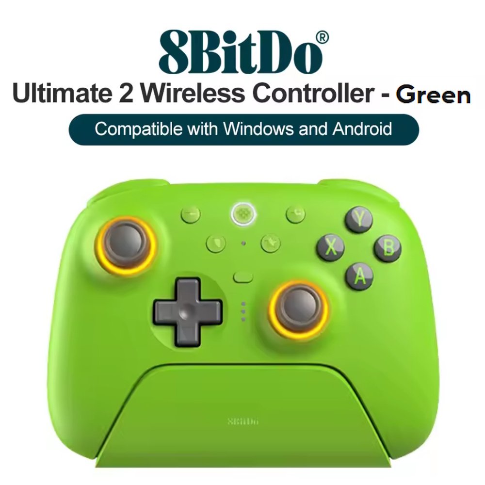 Геймпад 8Bitdo Ultimate 2 Windows/Android TMR Green + Док-станція, фото №1