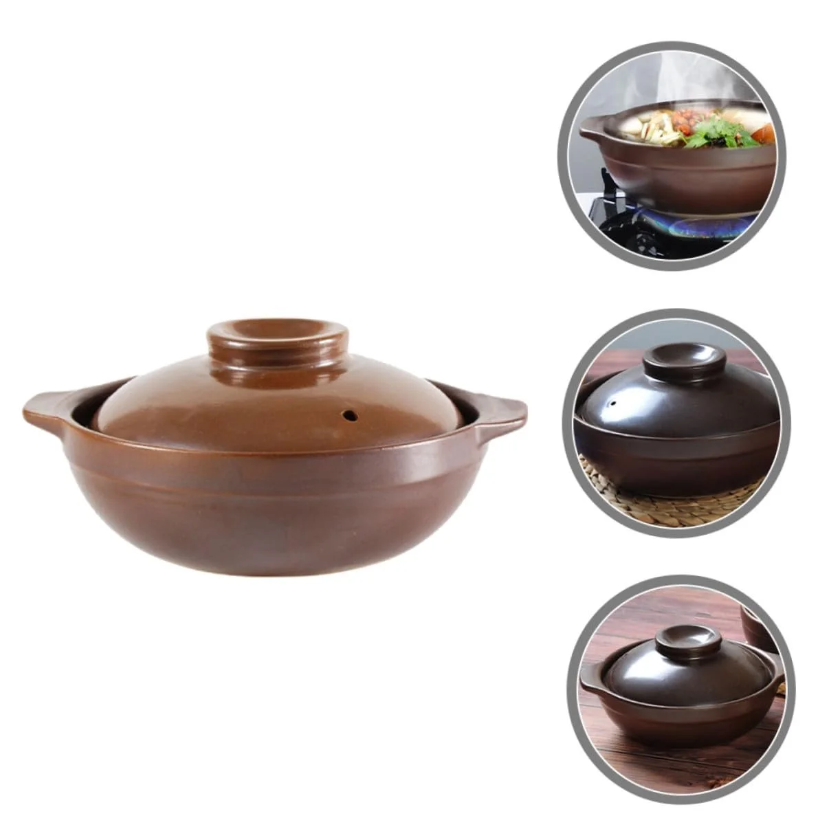 Кастрюля Gatuida Ceramic с боковыми ручками термостойкая, фото №3