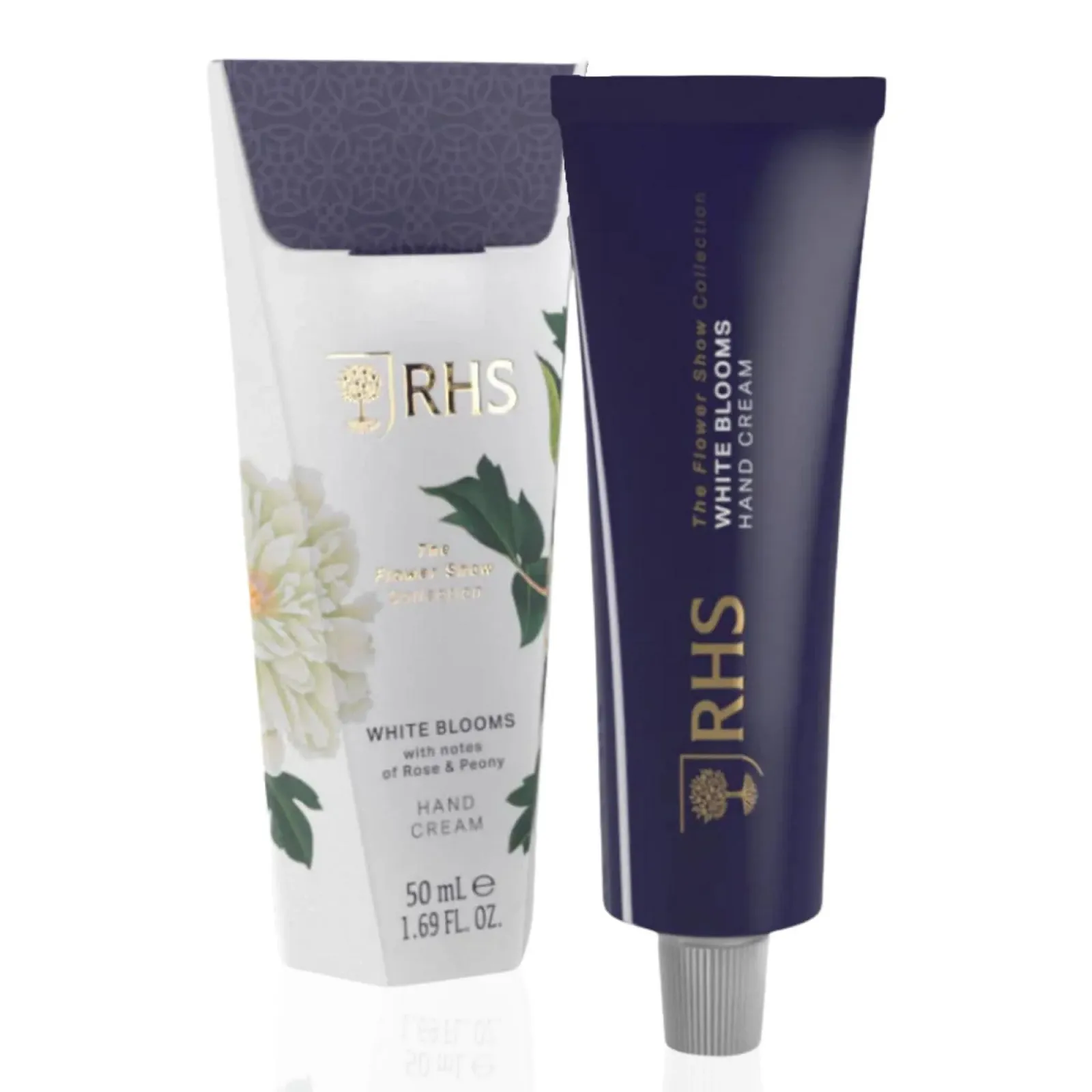 Крем для рук RHS Flower Show White Blooms Зволожуючий з олією ши, з ароматом троянди, жасмину та ванілі - 50 мл, фото №3 Крем для рук RHS Flower Show White Blooms Зволожуючий з олією ши, з ароматом троянди, жасмину та ванілі - 50 мл, фото №3