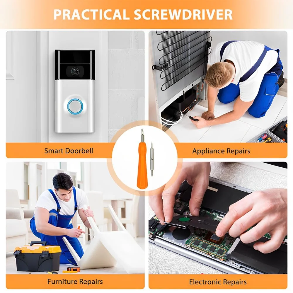 Викрутка для дверного дзвінка зі змінними двосторонніми бітами T6 T15, фото №6