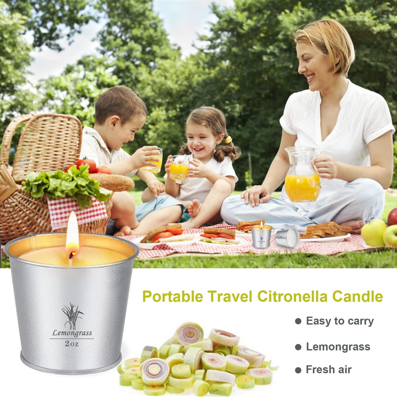 Набор Свечи Citronella Чайные Листы с Металлическим Ведром, фото №4