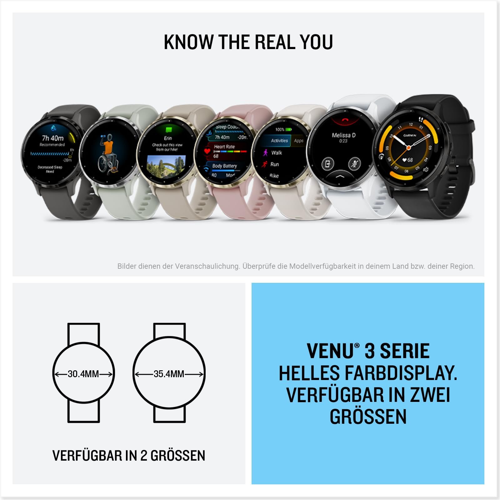 Фітнес-смартгодинник Garmin Venu 3S, 41 мм, сенсорний AMOLED-дисплей 1.2 дюйма, до 10 днів автономної роботи, 30+ спортивних додатків, телефонія Bluetooth та голосовий помічник, музика, GarminPay, режим для інвалідних візків, фото №7