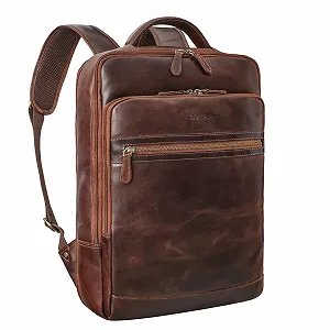 Купить Рюкзак для ноутбука STILORD Banks 15.6 дюймов Genuine Leather Kansas - Brown - Фото 1 Рюкзак для ноутбука STILORD Banks 15.6 дюймов Genuine Leather Kansas - Brown - Фото 1