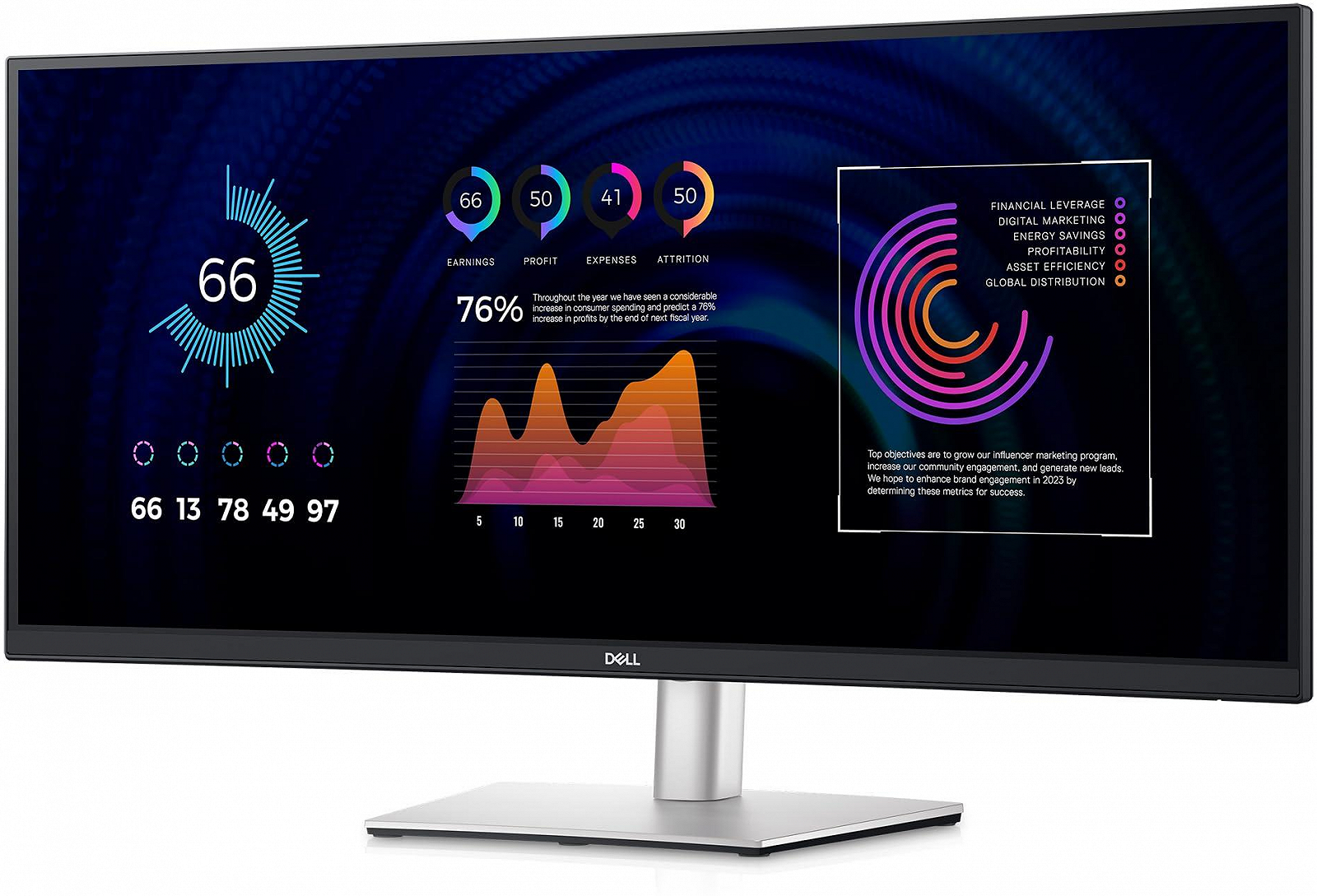 Монитор 34" Dell P3424WE 2K IPS 60 Гц, фото №3