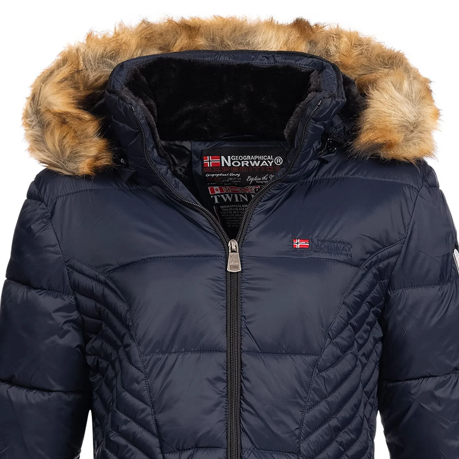 Куртка Geographical Norway Cora IMS Production зимова жіноча з капюшоном та штучним хутром, фото №3