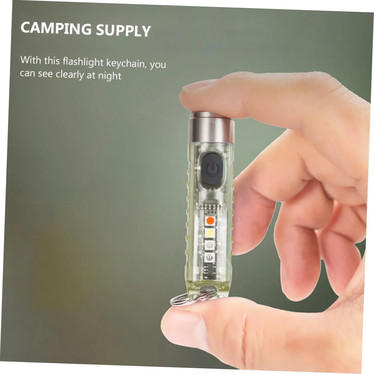 LED Ліхтарик USB акумуляторний Міні ліхтарик для кемпінгу на відкритому повітрі з нержавіючої сталі та ПК Легкий Портативний Яскравий Підходить Міцний і Практичний для подорожей, фото №4