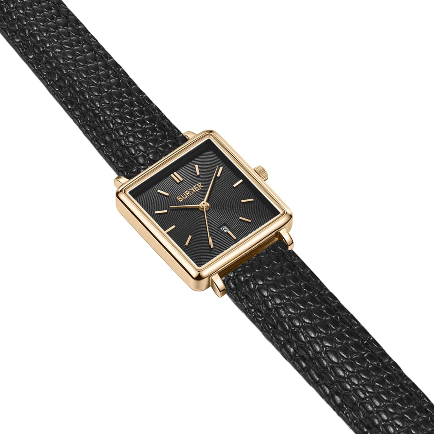 Женские часы BURKER Daisy Квадратные Аналоговые Кварцевые 28 мм Золотой Черный/Черная Кожа, фото №3 Женские часы BURKER Daisy Квадратные Аналоговые Кварцевые 28 мм Золотой Черный/Черная Кожа, фото №3