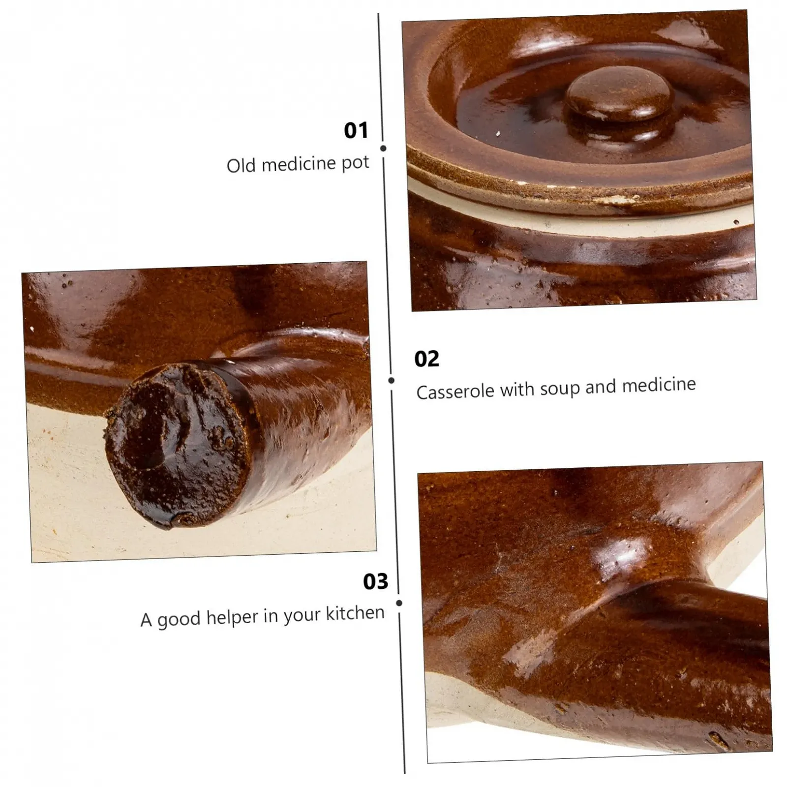 Традиционный глиняный горшок IMIKEYA для приготовления лекарств и чая, жаростойкий, фото №9