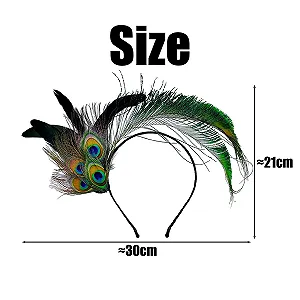 Обруч на голову с перьями павлина, ретро synthetic.ua - Фото 1