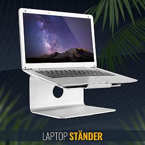 Подставка для ноутбука RICOO MTS-02 Универсальная Подставка для ноутбука Air Pro Органайзер Эргономичная Подъемная подставка для одного экрана Держатель для планшета Вращение на 360 градусов Алюминий Серебро synthetic.ua - Фото 1