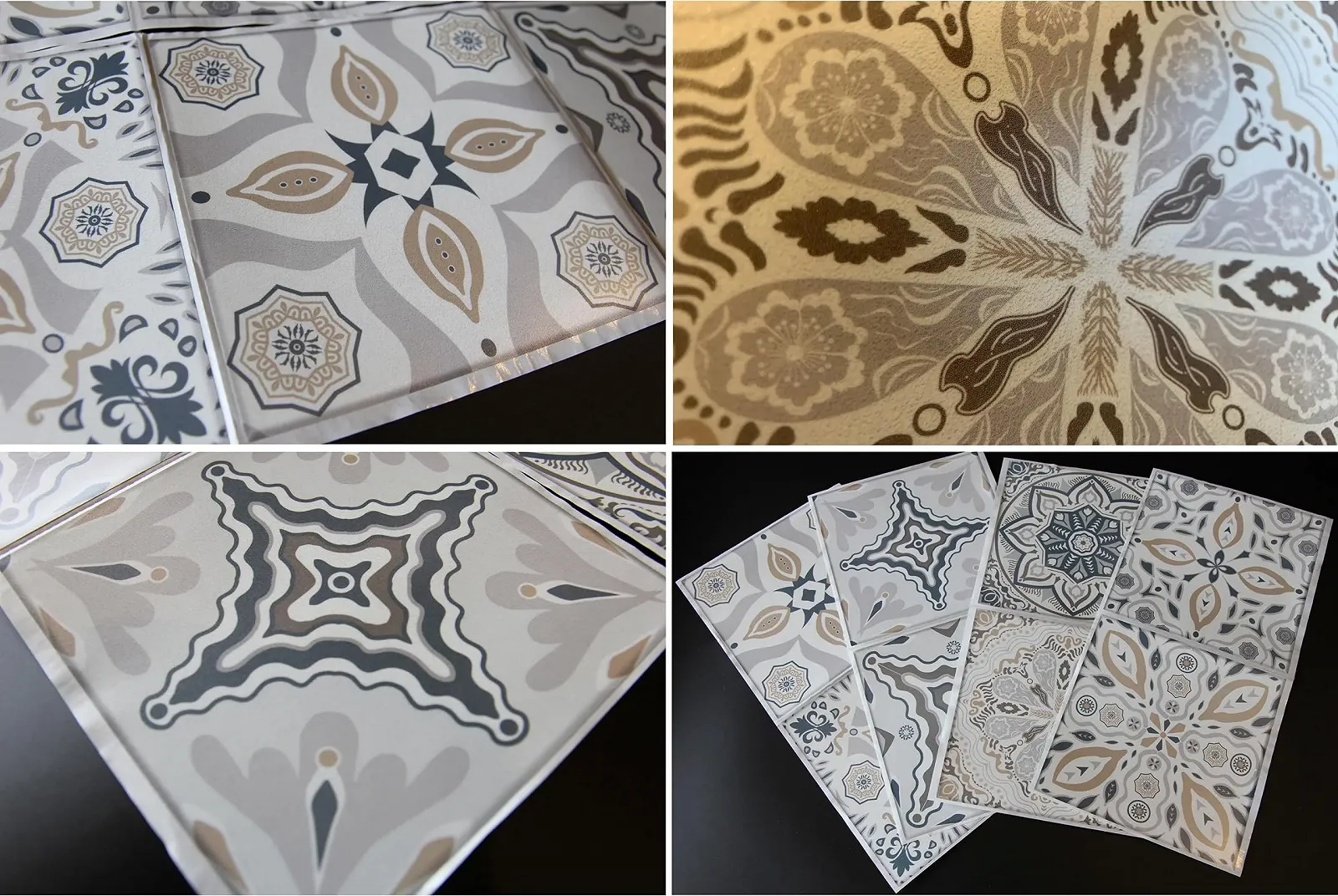 Наклейки на плитку Мозаїка 15 x 15 см 48 шт. Сіро-білий, фото №6 Наклейки на плитку Мозаїка 15 x 15 см 48 шт. Сіро-білий, фото №6