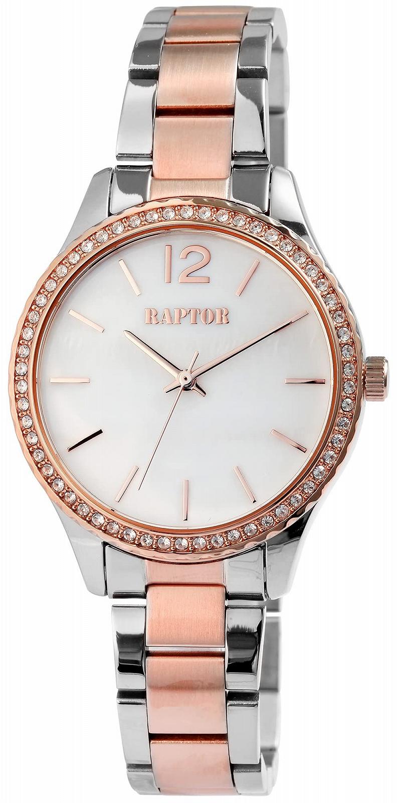 Годинник Raptor Жіночий нержавіюча сталь Перламутровий циферблат 21 см Довжина Блискуче оздоблення Японський кварцовий механізм, фото №1 Годинник Raptor Жіночий нержавіюча сталь Перламутровий циферблат 21 см Довжина Блискуче оздоблення Японський кварцовий механізм, фото №1