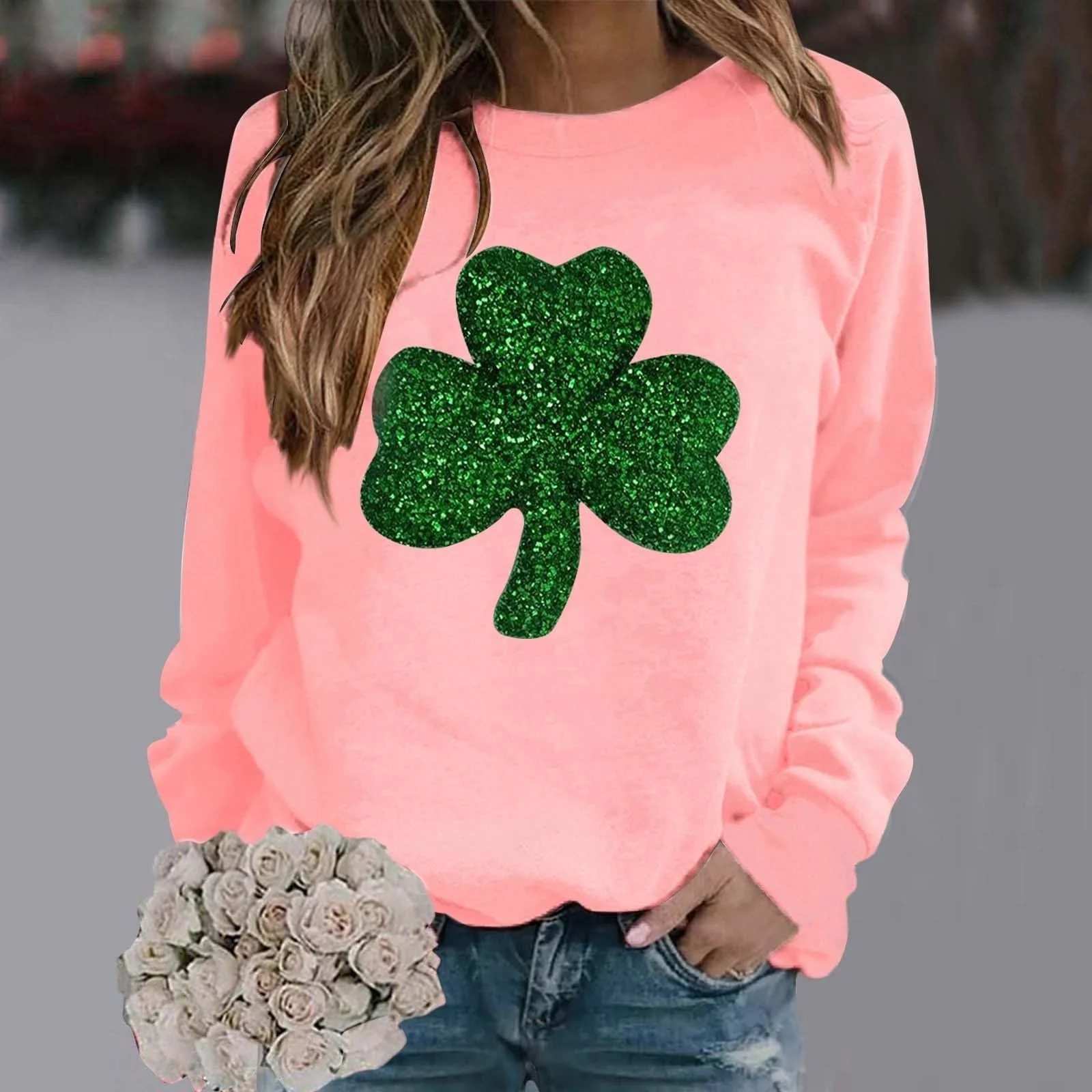 Толстовка HUIFUAO на День Святого Патрика Женская Милые Гномы с Трилистником Одежда Повседневная Круглая Шея Длинный Рукав Ирландский Счастливый Топ Пуловер, фото №3 Толстовка HUIFUAO на День Святого Патрика Женская Милые Гномы с Трилистником Одежда Повседневная Круглая Шея Длинный Рукав Ирландский Счастливый Топ Пуловер, фото №3
