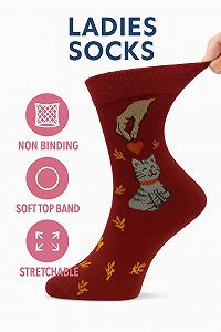 Носки ARG 6 пар женские Диабетические Неэластичные С рисунком милых животных (собаки, кошки) Мягкие Свободные хлопковые носки для отекших ног и отеков Размер 4-8 synthetic.ua - Фото 1