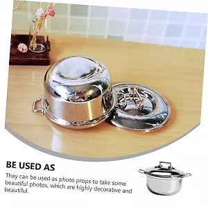 Миниатюрная кастрюля SOIMISS 3 шт. кухонная игрушка для ролевых игр synthetic.ua - Фото 1